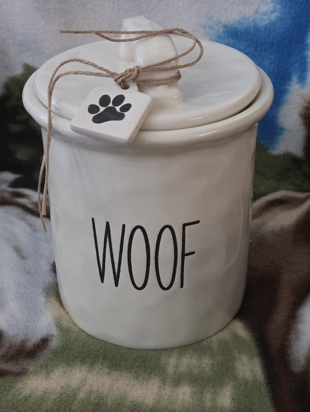 Mudpie Woof Dog Treat Canister